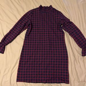Shift Plaid Sweater Dress